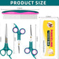 Professional 5 in 1 Pet Grooming Kit - Stainless Steel Dog & Cat Grooming Scissors with Rounded Tip Blades for Safe Fur Trimming, Thinning Shears, Straight Scissors, and Pet Comb (Green 5 in 1)