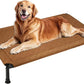 Veehoo Soft Plush Elevated Dog Bed, Raised Dog Beds with Heavy Duty Frame, Non-Slip Silicon Feet, Washable & Breathable Pet Cot for Indoor or Outdoor Use, 47" x 29", Brown, CWC2432A