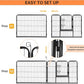 BestPet Dog Playpen Indoor 24 inch 8 Panels Metal Dog Pen Pet Dog Fence Outdoor Exercise Pen with Doors,Pet Puppy Playpen for RV Camping Yard, Black