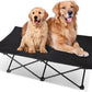 KingCamp Elevated Dog Bed for Large Dogs, Outdoor Raised Cooling Pet Cot Bed with Washable Breathable Mesh & No-Slip Feet Perfect for Camping, Backyard, Indoor Use (L, Black)