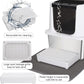 RIZZARI Stainless Steel Cat Litter Box, Odorless Enclosed Litter Box with Top Holes, Large Litter Pan for Small to Large Sized Cats (Black, 24" L*16" W*18" H)