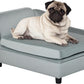 PawHut Luxury Fancy Dog Couch with Hidden Storage, Small Dog Sofa Bed with 2" Soft Foam, Modern Pet Furniture for Puppies & Little Breeds, Pale Gray