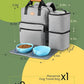 Dog Travel Bag, 25L Airline Approved Dog Travel Backpack for Pet Travel Accessories with 2 Food Storage Containers, 2 Foldable Bowls for Short Trips, Grey