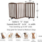 ZJSF Foldable Freestanding Indoor Dog Gate for House Wood Long Pet Gates Dog Fence for Stairs Puppy Gates for Hallways, Puppy Gate,Support Feet Included, Brown, 32 "Height-3 Panels