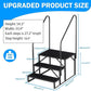 RV Step 3 Step Ladder, Upgrade RV Step with Handrails, Heavy Duty RV Stairs with Anti-Slip Pedal Hot Tub Steps, Removable Camper Step for Spa/Porch/Pet/Mobile Home（2 Handrails