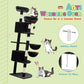 SHA CERLIN 73in Fan-Shaped Corner Cat Tower for Save Space/Multi-Level Tall Cat Tree for Indoor Kitties/Condo with Baskets/Cozy Perches/Sisal Scratching Posts/Pet Activity House/Dark Grey