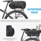 CXWXC Rear Bike Basket - Bicycle Rear Basket with Cargo Net and Waterproof Cover - Rear Mount Aluminium Bike Basket Large Capacity