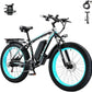 Peak 2000W Electric Bike for Adults 27 MPH 48V15Ah Removable Battery Max 40-80 Miles E Bike 26" Fat Tire Ebike Shamano 21-Speed All Terrain for Mountains Snow Sand Road