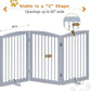 Freestanding Pet Gate for Dogs, Foldable Wooden Dog Gate for House Indoor, Tall Pet Fence for Stair, Doorway,Hall, Support Feet Included, 3 Panels 32",Grey