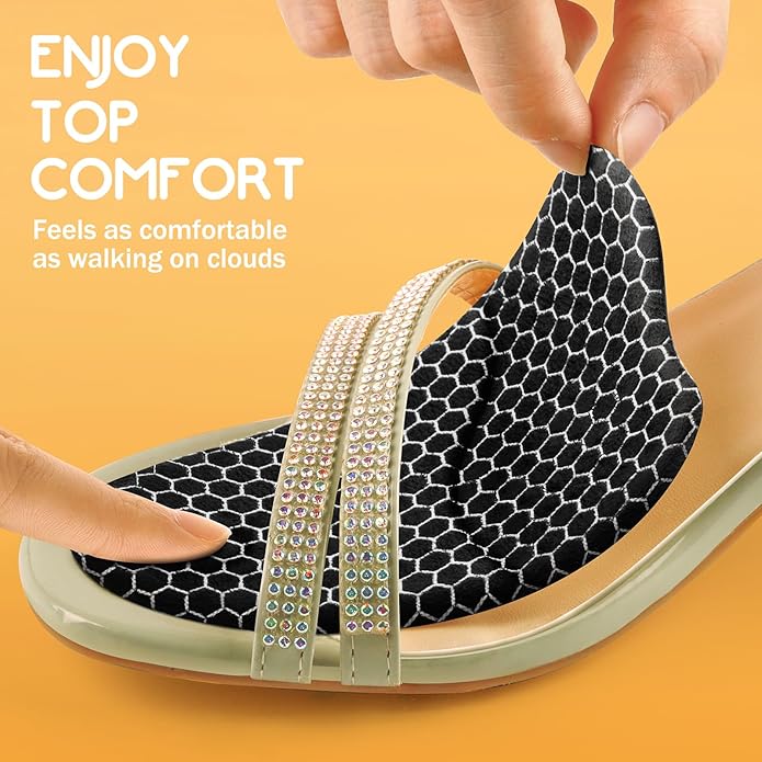 Metatarsal Pads for Women, Ball of Foot Cushions, Heel Inserts, High Heel Comfort Pads (2 Pairs), Anti Slip, Invisible Design