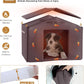Outdoor Dog House Insulated Large Dog Kennel with Liner for Winter, Heated Dog House 100% Insulated & All-Around Iron Frame
