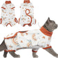 DENTRUN Cat Surgery Recovery Suit Female Male Soft Onesie, Kitten Surgical Collar Cone Alternative Shirt, Abdominal Wounds Anti-Licking Pajama for Small Pets Spay, Cat Body Suit Post Surgery