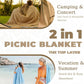 Genovega 2 in 1 Extra Large 80"* 80" Rug Picnic Waterproof Outdoor Beach Blanket Foldable Camping Mat Summer Camp Equipment Honeymoon Stuff Hawaii Essentials Hunting Accessories Car Set Women Gifts