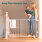 Cumbor 31.6-48" No Bottom Bar Baby Gate for Stairs, 2-in-1 Auto Close Dog Gate Indoor, Hardware Mounted Pet Gate for Doorways with Large Walk Thru Door, Child-Proof Safety Gate for Kids (White)
