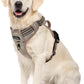 Funfox Dog Harness No Pull, Adjustable Pet Vest Harness, Super Soft Material with Vertical Handle Easy Control, Reflective Night Walking, 2 Leash Clips for Large Dogs, Camo Brown, L