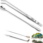 2pcs Reptile Feeding Tongs, Feeding Spoon, Stainless Steel Aquarium Feeding Tools, Curved Long Tweezers 10.6 in, Long Spoon 10 in (Coffee Spoon) for Feeding Lizards, Bearded Dragons and More.