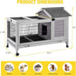 AIVITUVIN Rabbit Hutch Indoor with Wire Rabbit Cage Outdoor Bunny Cage with Run Guinea Pig Cage Leakproof Pull Out Tray