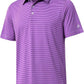 Mens Golf Shirt Moisture Wicking Dry Fit Performance Sport Short Sleeve Striped Golf Polo Shirts for Men