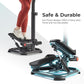 Sunny Health & Fitness 2-in-1 Premium Power Stepper with Resistance Bands, Low-Impact Cardio, Space-Saving, Height-Adjustable, with Enhanced Bluetooth Connectivity with Free SunnyFit App