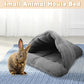 kathson Rabbit Cave Sleeping Bed Guinea Pig Hideout Cozy House Pet Soft Warm Fleece Winter Slipper Cushion Small Animal Nest Cage for Ferrets Squirrel Hamster Chinchilla Rat Hedgehog Bunny