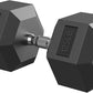Hex Dumbbell 40-125 lb, Rubber Encased Exercise & Fitness Dumbbells, Hand Weight for Strength Training