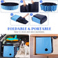 Foldable Dog Bath Swimming Pool Plastic Kiddie Pool Professional Tub Collapsible Grooming Bathtub for Pets Kids Baby and Toddler, 79 x 12 Inches Blue