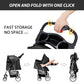 4 Wheels Pet Stroller for Small Medium Dogs Cats 10-33 lbs, Foldable Dog and Cat Stroller with Cup Holder & Storage Basket & Breathable Mesh, Pet Strolling Cart for All-Season, Black
