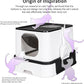RIZZARI Large Enclosed Cat Litter Box : Covered Leak-Proof Reduces Odor - for Indoor Use Cat Owners (Black)