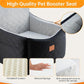 Dog Car Seats for Small/Medium Dogs, FurFrolic Memory Foam Dog Booster Seat for Small Dogs up to 35 lbs, Travel Pet Car Seat with Washable Detachable Cover, Storage Pockets, 2 Safety Belts, Black Gray
