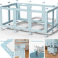 DIY Clear Acrylic Dog Playpen House,Quick Easy Assembly and Disassembly,Strong Floor Suction,Indoor and Outdoor Use,Easy Cleansing Puppy Fence (Sky Blue, 30.3" H, 8PCS)