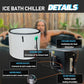 Inflatable Cold Plunge Tub with Chiller, 1 HP Water Chiller for Ice Bath Tub, Hot & Cold Mode Machine with Ozone, Smart WiFi, Dual Filters, Fast Cooling, 115 Gallon, 37.4" L x 37.4" W x 29.53" H