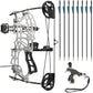 Short Axle Compound Bow Hunting Package Adjustable Draw Weight 15-32 Lbs No Bow Press Needed Includes 8 Carbon Arrows, Wrist Release & Sight Left/Right Hand (Short Shaft Type 1)
