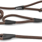 Rope Dog Leash with Two Handles, 6 Foot Heavy Duty Dog Leash with Aviation Aluminum Auto Locking Carabiner, Strong Nylon Pet Lead for Small, Medium, Large Dogs (Brown, 6FT-Two Handle)