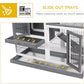 PawHut Wooden Rabbit Hutch Elevated Bunny Cage Indoor Small Animal Habitat with Enclosed Run with Wheels, Ramp, Removable Tray Ideal for Guinea Pigs, Grey