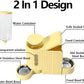 Automatic Cat Food Feeder and Water Dispenser,2 in 1 Gravity Cat Feeder and Water Dispenser with Stainless Steel Bowl,2 Pack Large Capacity Self Feeding for Small Medium Pets Puppy Kitten