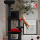Gothic Cat Tree with Super Large Hammock, 45.7" Black Cat Tower with Coffin Bed, Cat Condo, Sisal Scratching Posts & Top Perch, Multi-Level Goth Cat Tree, Halloween, Black
