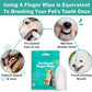 Portable Dog Teeth Dental Finger Wipes for Dogs & Cats No-Rinse Dog Finger Toothbrush Dog Plaque & Tartar Prevention with Brushing Beads Dog Breath Freshene 20pcs