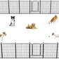Dog Playpen 32 inch 28 Panels Indoor Outdoor Dog Pen for Medium/Small Dogs Heavy Duty Metal Dog Fence Outdoor for Yard, Puppy Playpen with Door Portable Pet Fence for RV Camping Yard