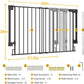 Cumbor 31.6-48" No Bottom Bar Baby Gate for Stairs, 2-in-1 Auto Close Dog Gate Indoor, Hardware Mounted Pet Gate for Doorways with Large Walk Thru Door, Child-Proof Safety Gate for Kids (Black)