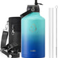 BUZIO Vacuum Insulated Stainless Steel Water Bottle 64oz (Cold for 48 Hrs/Hot for 24 Hrs) BPA Free Double Wall Travel Mug/Flask for Outdoor Sports Hiking, Cycling, Cam,Camping, Running, Pacific Dream