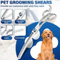 JASON 7" Curved Chunker Dog Scissors - Ergonomic Dog Grooming Scissors Silver Curved Dog Shears 440C Stainless Steel Grooming Shears Professional Pet Shears For Groomer (21-Teeth)