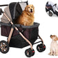 Titan-HD Premium Super-Sized Dog/Cat/Pet Stroller SUV Travel Carriage/w Access Ramp/100Lbs Capacity/Pumpless Rubber Wheels/Aluminum Frame for Small, Med, Large, XL Pets (Taupe)