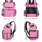 Modoker Dog Travel Bag Backpack, Airline Approved Pet Accessories Organizer for Dog and Cat with Shoulder Strap, 2 Dog Food Storage Containers, 2 Collapsible Dog Bowls,1 Pet Mat, Pink