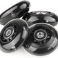 8pcs Inline Skate Wheels Led Light-Up Wheels 64/70/72/76/80mm w/Bushings 85-88A for Kids and Youth Beginners Children's Inline Skates Indoor/Outdoor Use (Black, 64mm)