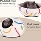 MEOWFIA Cat Cave – Premium Felt Cat Bed for Indoor Cats, Handmade 100% Merino Wool (Large, Ivory Rainbow)
