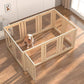 10 Panels Dog Playpen with Door, 23.6" H Pet Playpen Indoor, Clear Acrylic Puppy Playpens, Wooden Puppy Fence with Gate, Transparent Dog Pens, Pet Pen Indoor for Dogs, Cats, Rabbit (Wood)