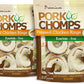 Pork Chomps Pressed Pork Skin Dog Chews, 2.5-inch Rings, Real Chicken, 8 Count (Pack of 2)