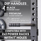 Synergee Dip Station Set of 2 Dip Bar Attachments for Power Racks. Compatible with 2x2 Tube Racks with 1" Holes. Max Capacity 350lbs.