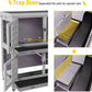 Aivituvin Rabbit Hutch Indoor, Folding Bunny Cage with Two Story, Rabbit Cage with Wheels, Anti Slip Ramp