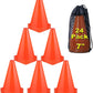 7 Inch Cones Sports, 24 Pack Orange Soccer Cones Agility Field Marker Plastic Traffic Training Cones for Basketball Football Skating Drills Practice - Indoor and Outdoor Festive Events Obstacle Course